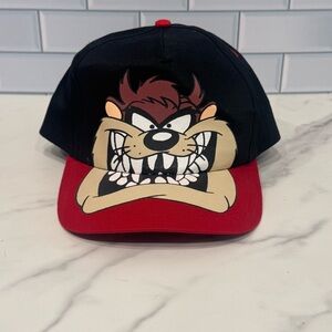 Vintage 90s Looney Tunes Tazmanian Devil Jumbo Graphic Snap Back Hat Adult Size